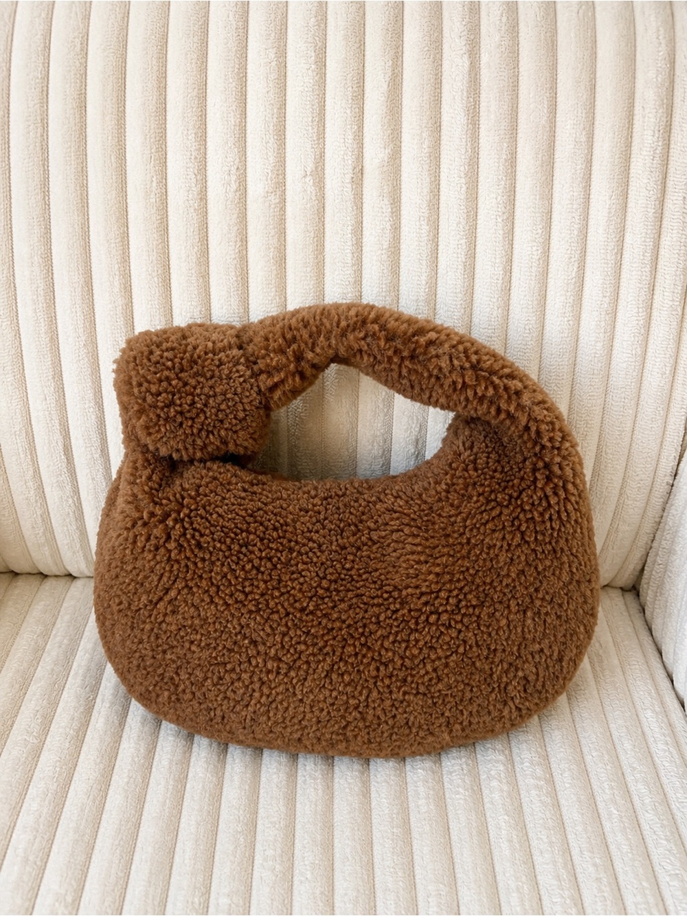 OAK + FORT Brown Plush Mini Sherpa Bag